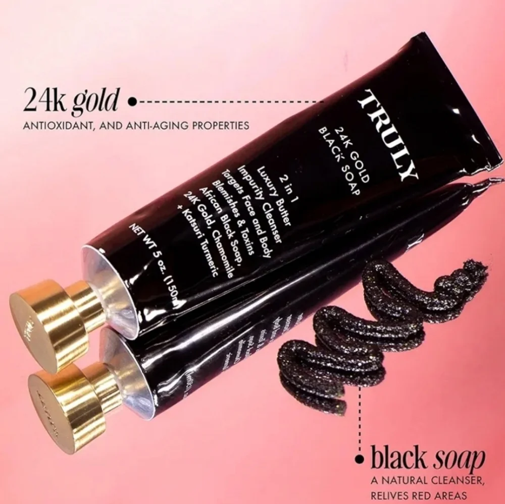 TRULY 24K Gold Black Soap Cleanser with Luxurious Finish - Picture 2 of 2
